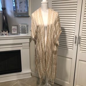 Beautiful Tan and White Cardigan